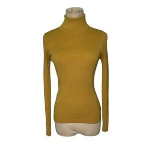 Ambiance Apparel mustard yellow long sleeves fitted sweater size large